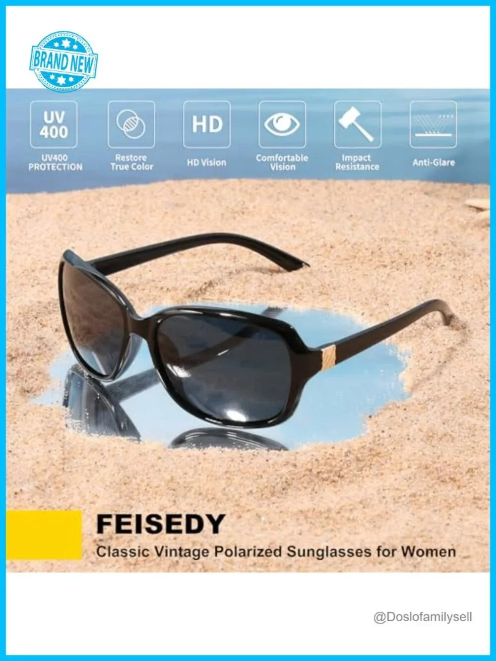 Vintage Square Polarized Sunglasses for Women UV400 Retro Wrap Around